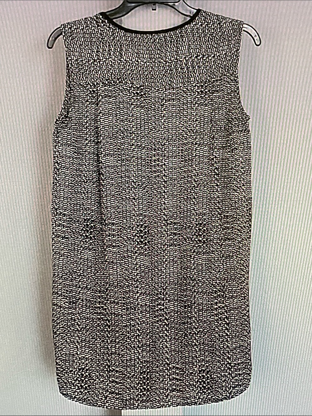 LOFT White Sleeveless Henley Tank with Red Dot Print